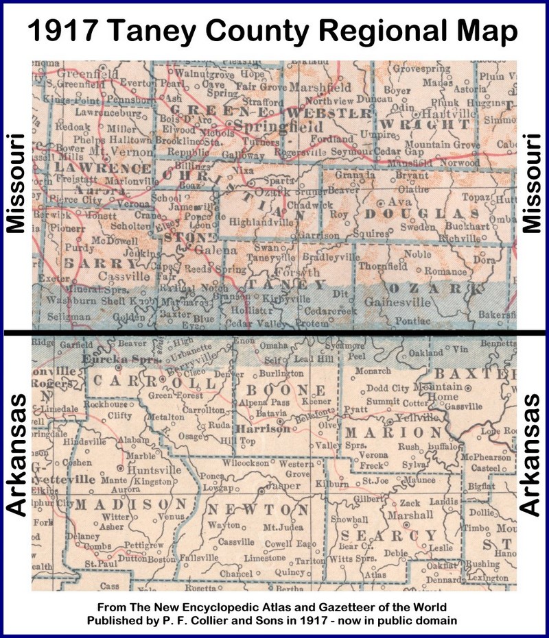 Beacon Maps Taney County Mo 1917 Taney County Regional Map