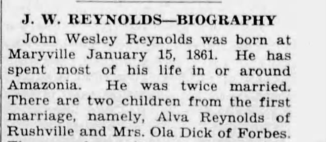 John Wesley Reynolds (1861-1930)