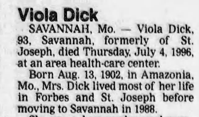 Viola Reynolds Dick (1902-1996)